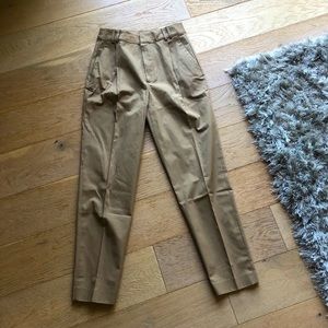 Massimo Dutti Beige High Waisted Trousers